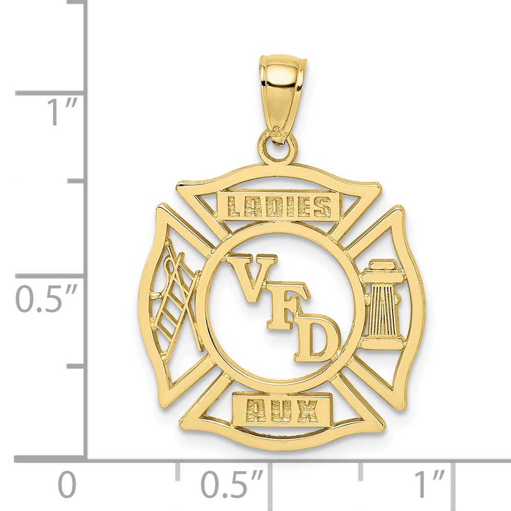 10k VFD Ladies AUX  Shield Charm (10C3106)