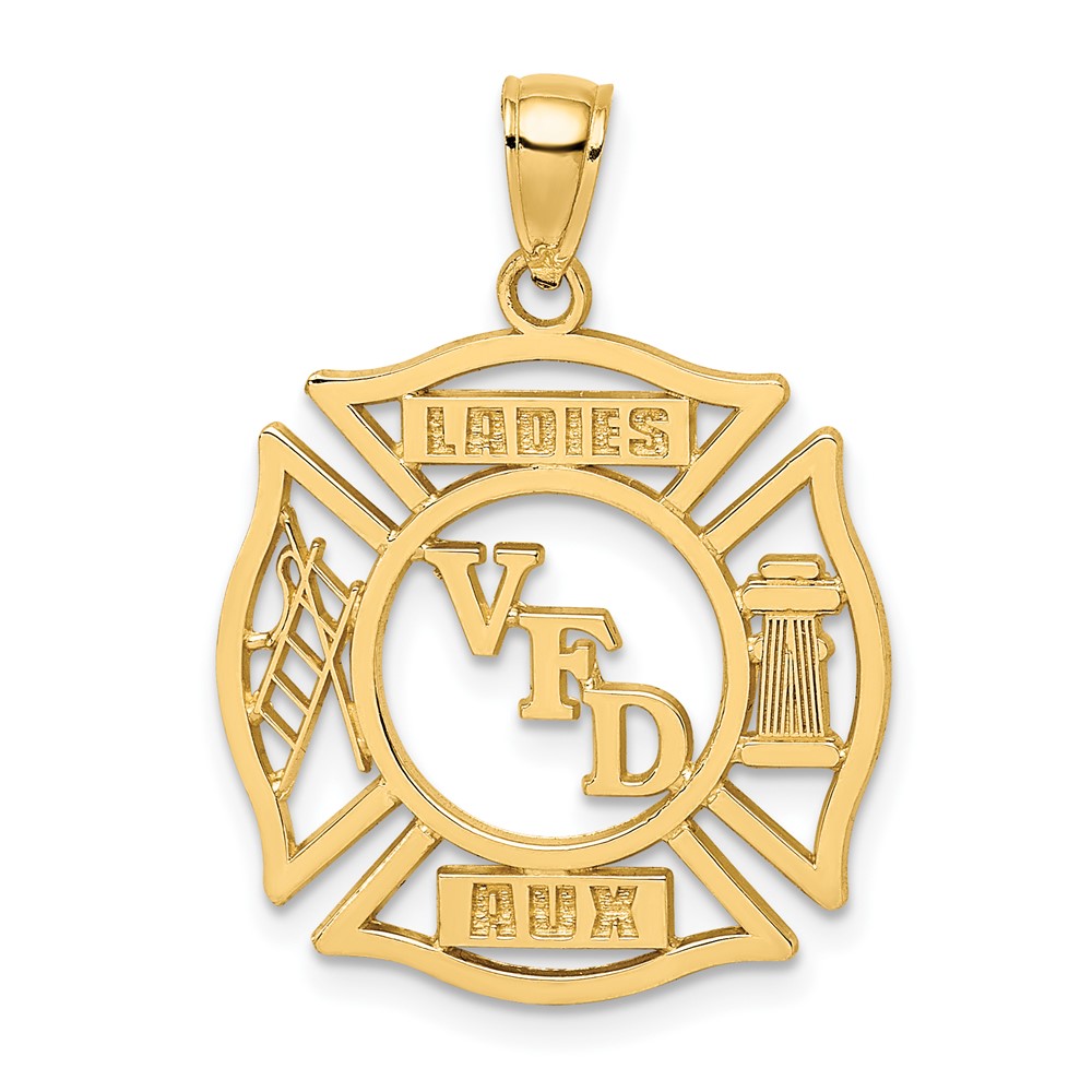 10k VFD Ladies AUX  Shield Charm (10C3106)