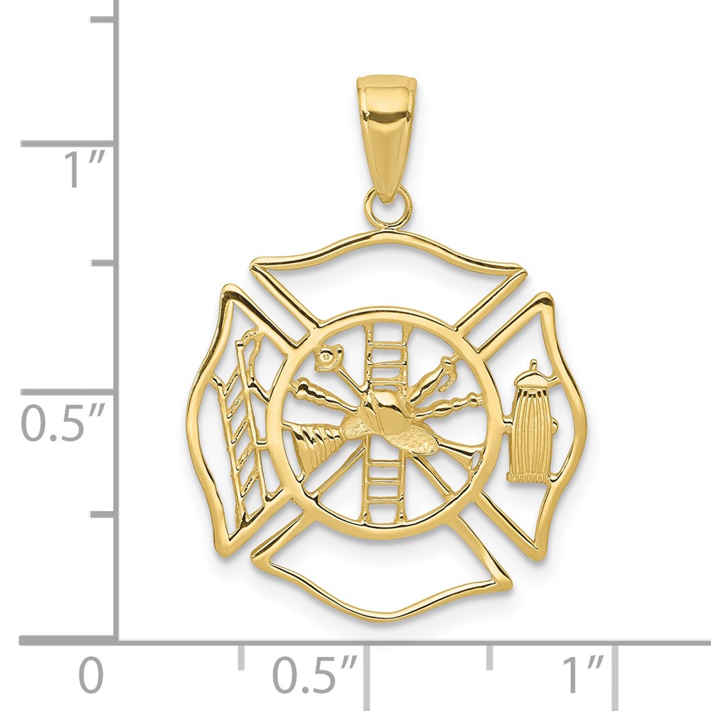 10k Fireman Shield Pendant (10C3108)