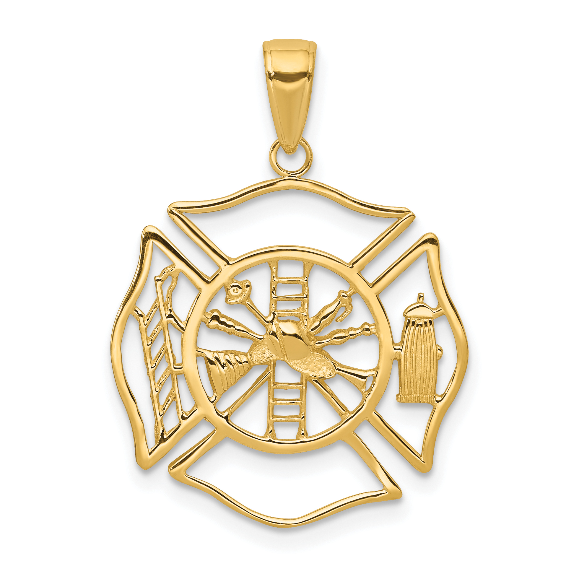 10k Fireman Shield Pendant (10C3108)