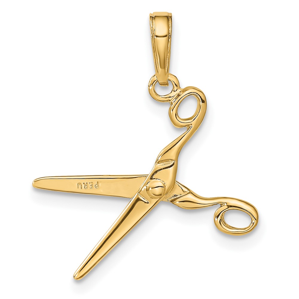 10k 3-D Moveable Scissors Pendant (10C3118)