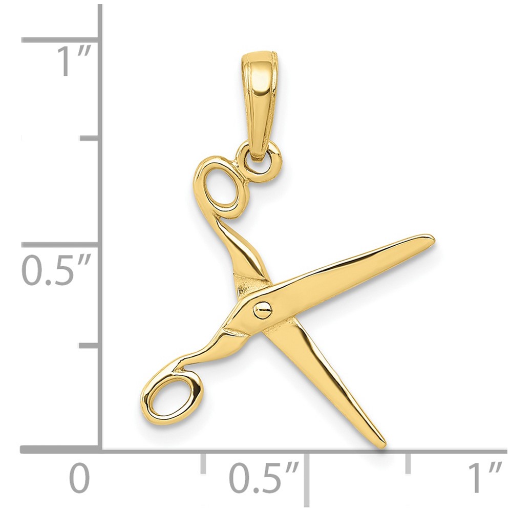 10k 3-D Moveable Scissors Pendant (10C3118)