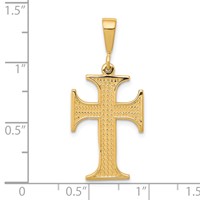 10K Yellow Gold Textured Cross Pendant view 3