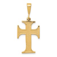 10K Yellow Gold Textured Cross Pendant view 1
