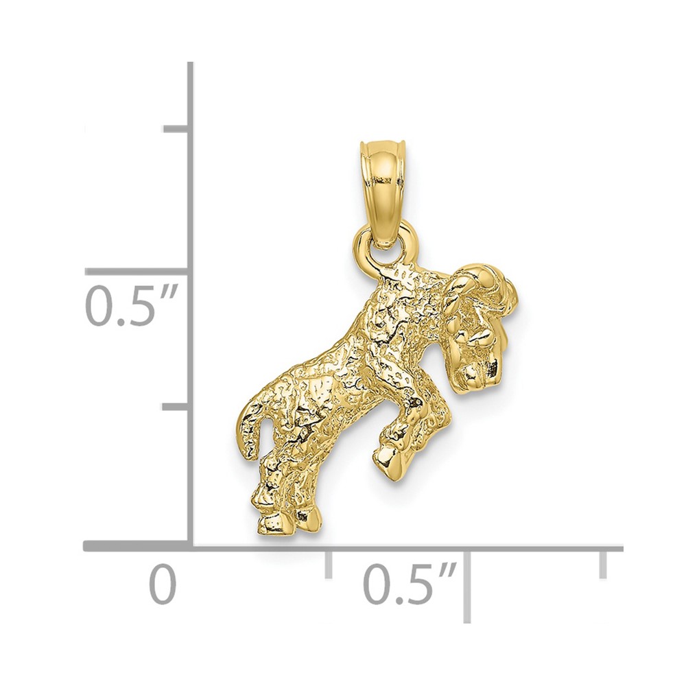 10K 3-D Aries Zodiac Pendant (10C3143)