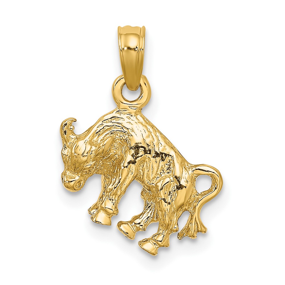 10K 3-D Taurus Zodiac Pendant (10C3144)