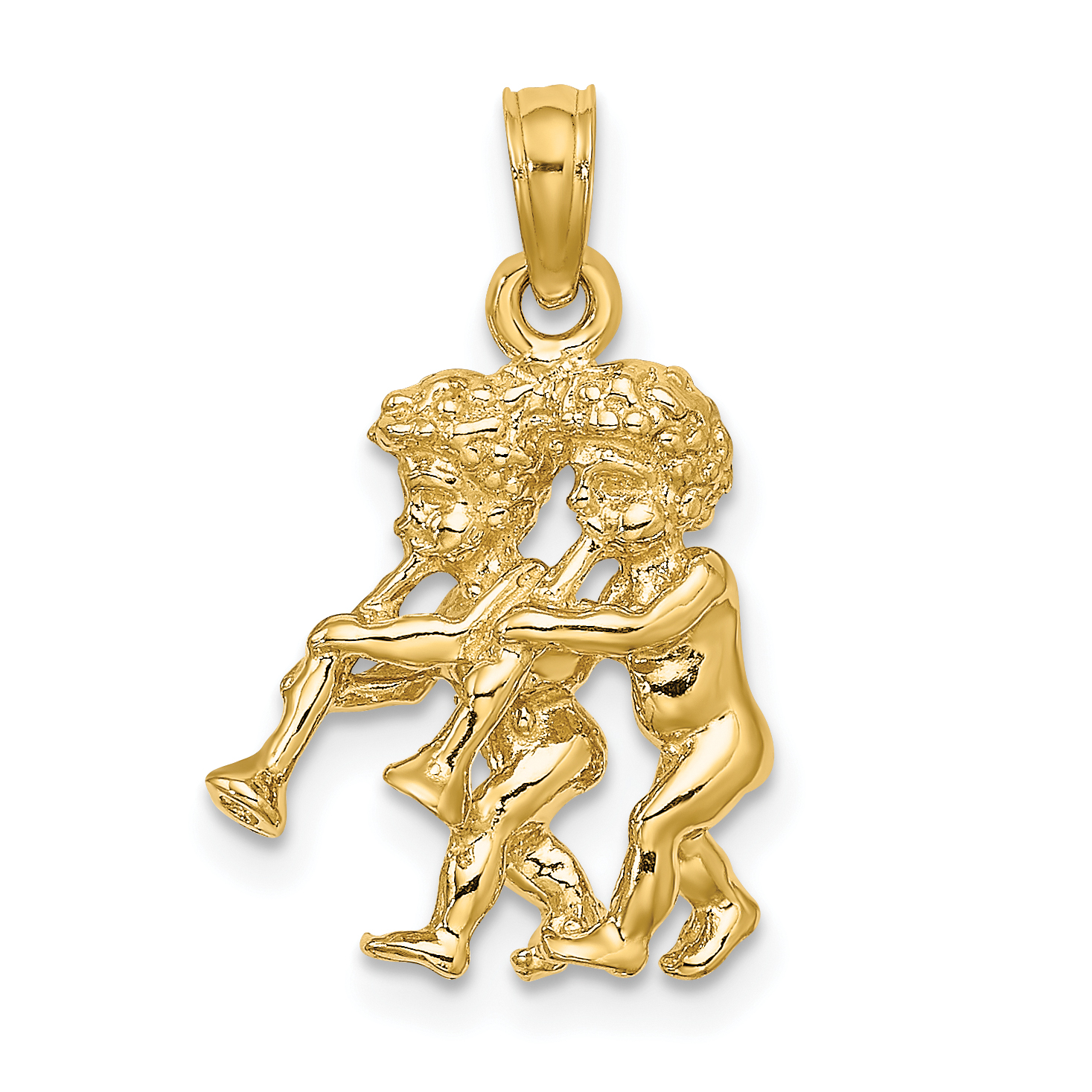 10K 3-D Gemini Zodiac Pendant (10C3145)