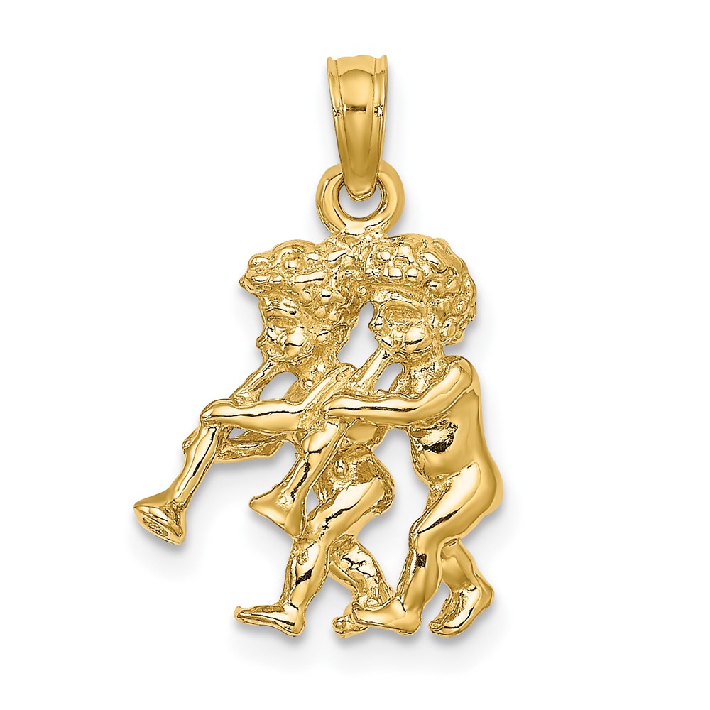 10K 3-D Gemini Zodiac Pendant (10C3145)