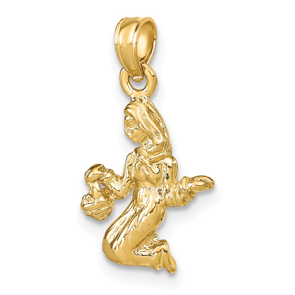 10K 3-D Virgo Zodiac Pendant (10C3148)