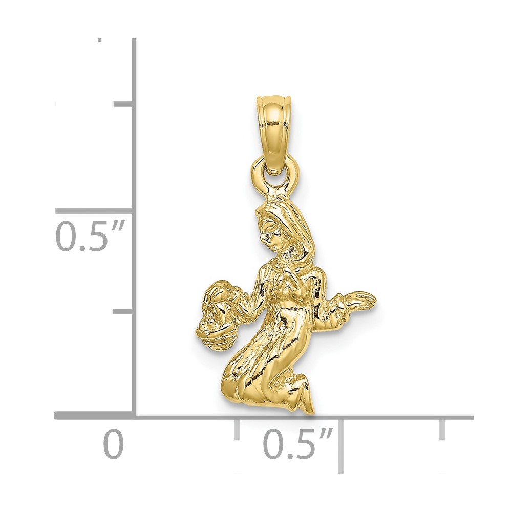 10K 3-D Virgo Zodiac Pendant (10C3148)
