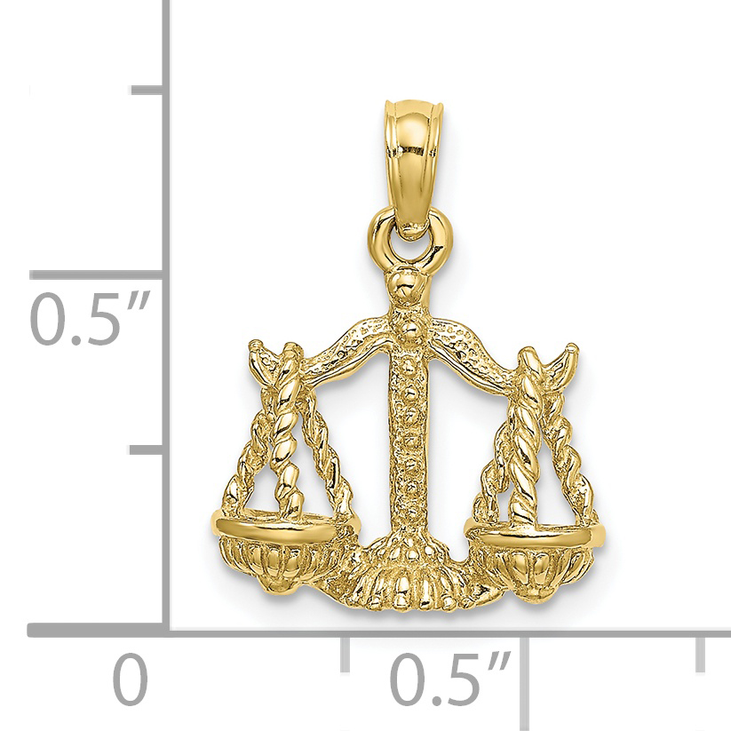10K 3-D Libra Zodiac Pendant 10C3149 product image view 4