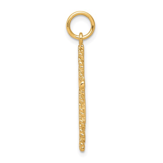 10K Nugget Cross Charm