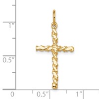 10K Nugget Cross Charm view 3