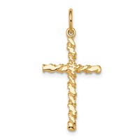 10K Nugget Cross Charm view 1