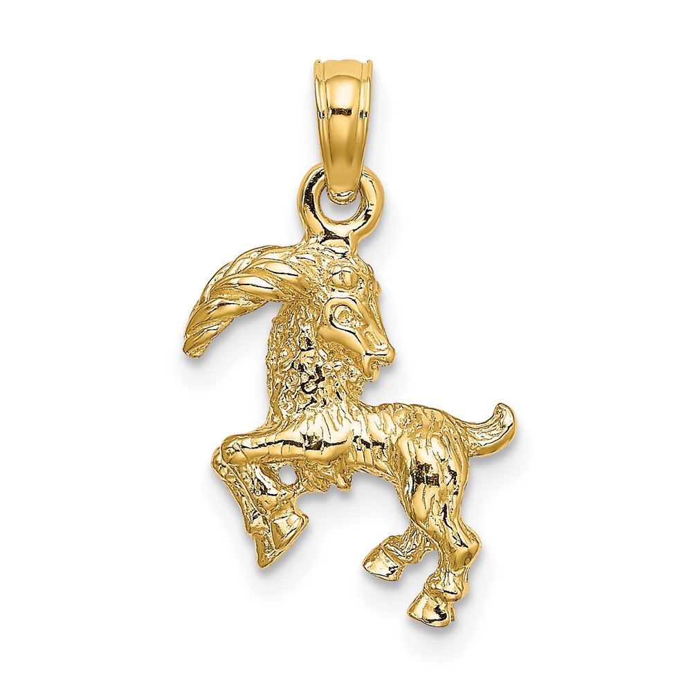 10K 3-D Capricorn Zodiac Pendant (10C3152)