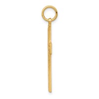 10K Yellow Gold Satin and Diamond-cut Cross Charm view 2