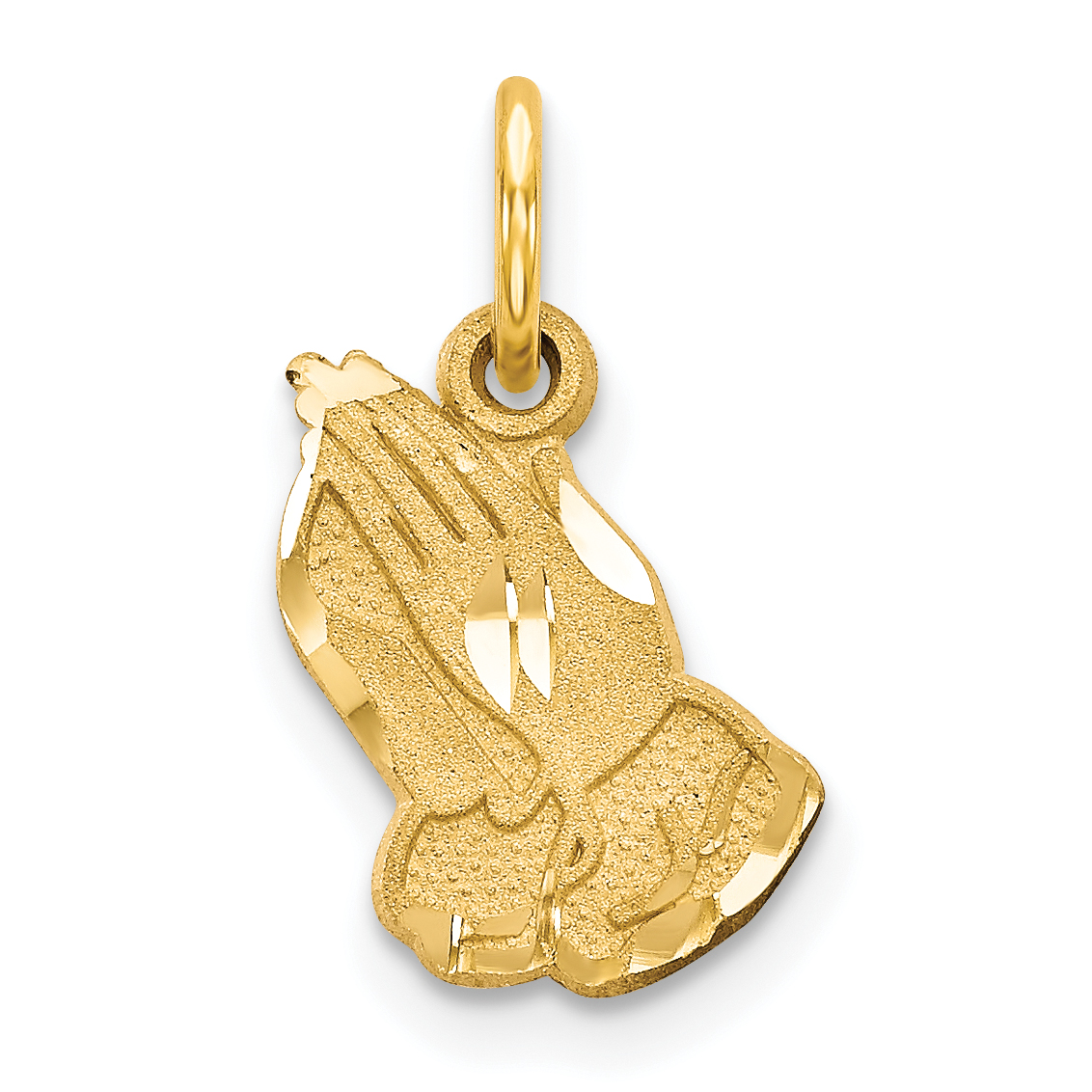 10K Yellow Gold Praying Hands Charm (10C323)