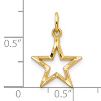 10K Diamond-Cut Flat Back Star Charm view 3