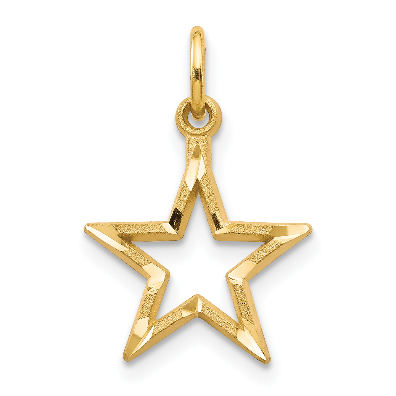 10K Diamond-Cut Flat Back Star Charm (10C330)