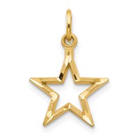 10K Diamond-Cut Flat Back Star Charm view 1