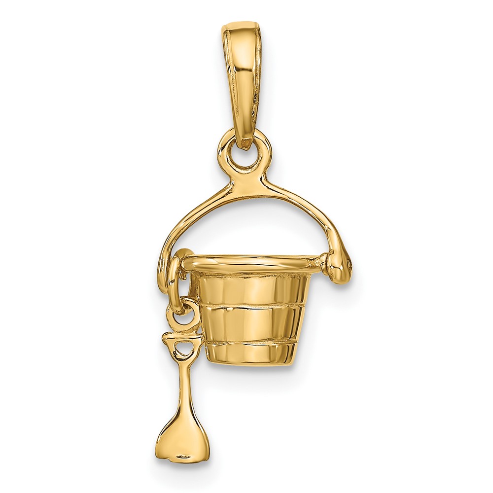10k 3-D Beach Bucket with Shovel Charm (10C3305)