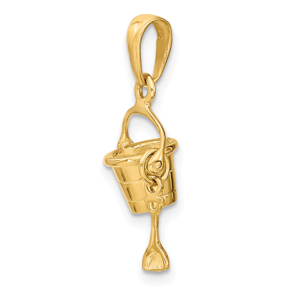 10k 3-D Beach Bucket with Shovel Charm (10C3305)