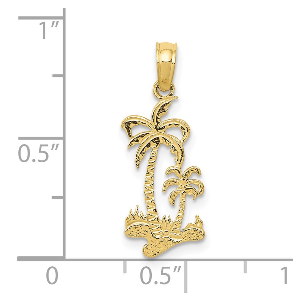 10K Double Palm Trees Pendant (10C3324)