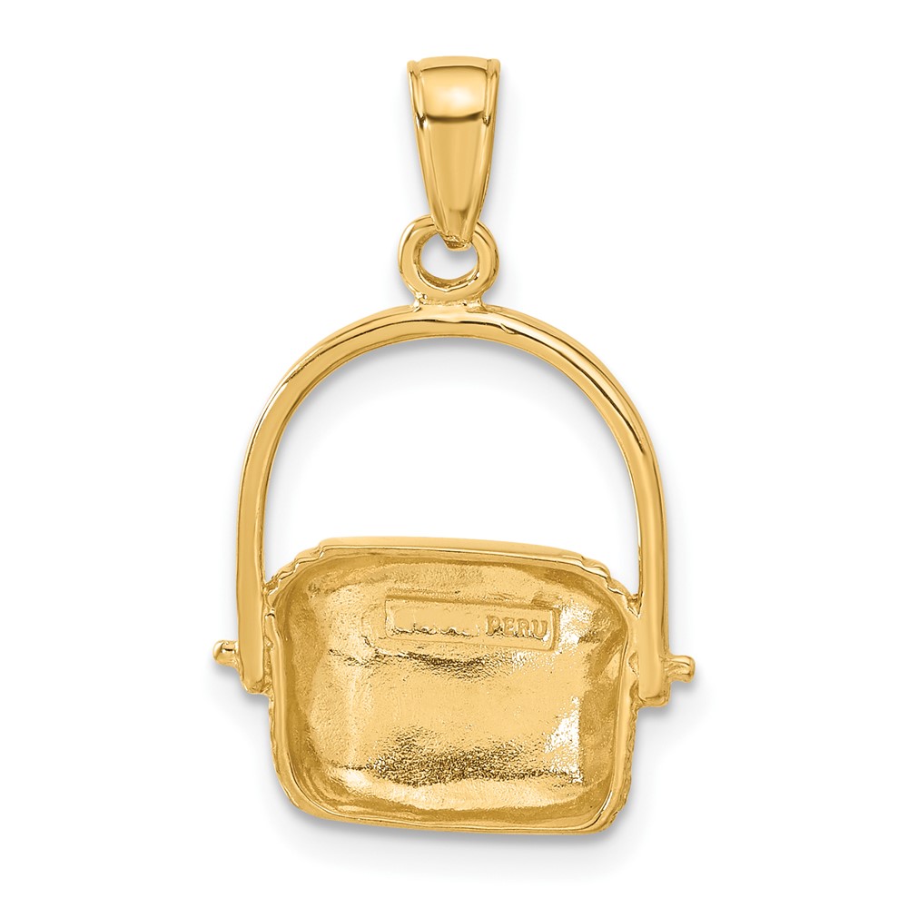 10k 2-D Large Nantucket Basket Pendant (10C3335)
