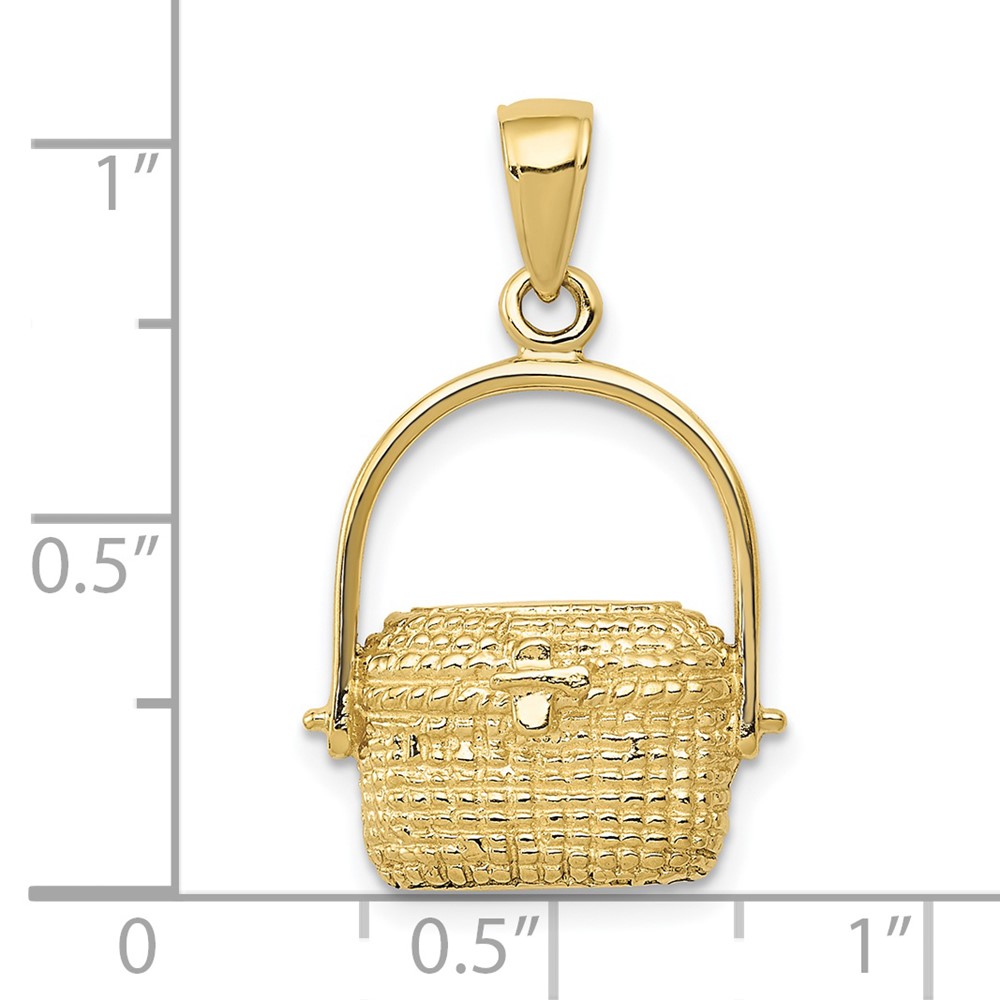 10k 2-D Large Nantucket Basket Pendant (10C3335)