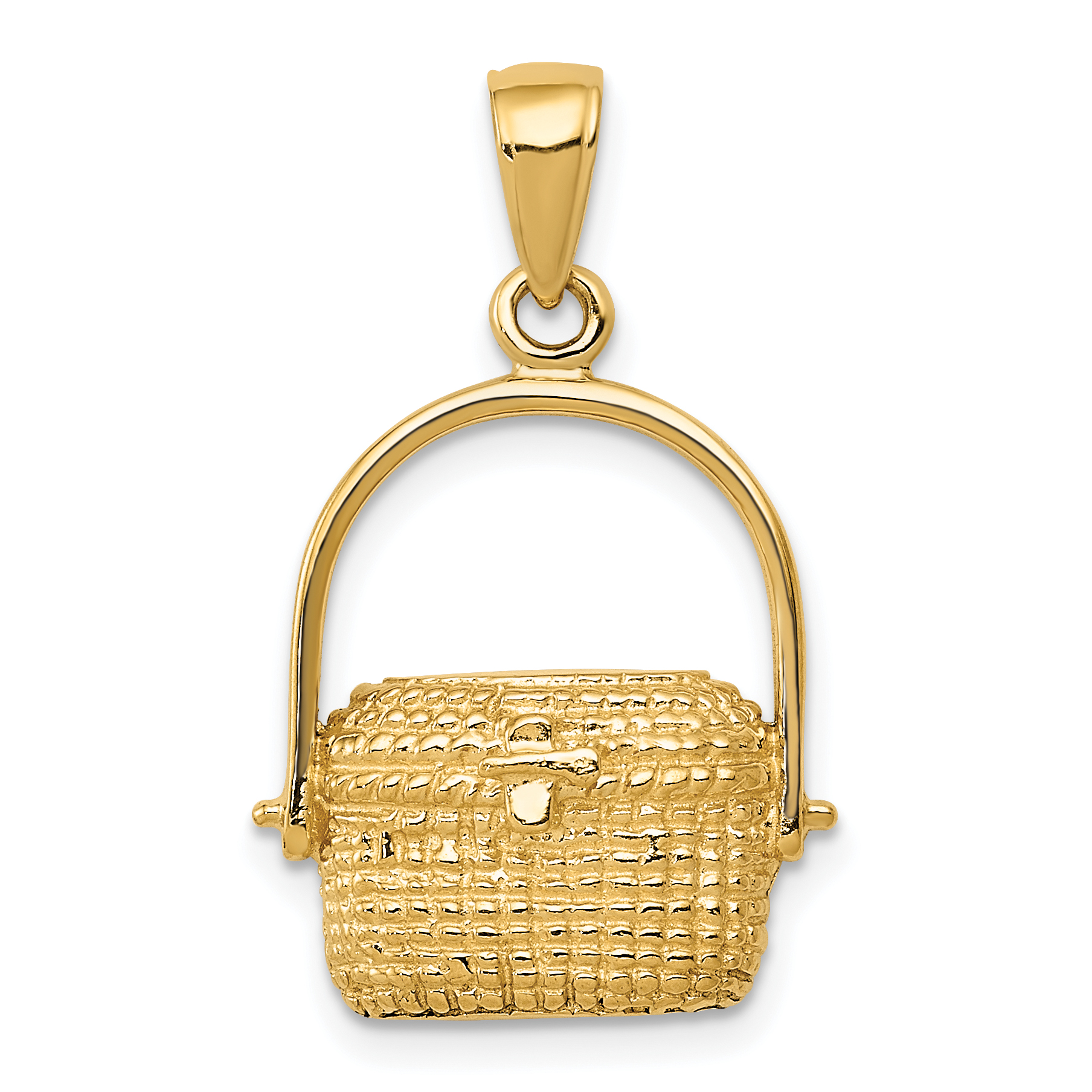 10k 2-D Large Nantucket Basket Pendant (10C3335)