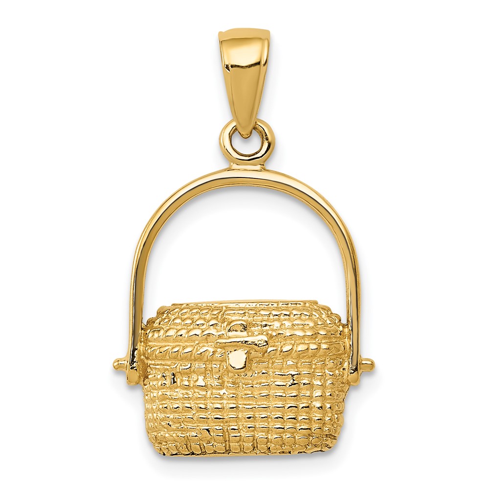 10k 2-D Large Nantucket Basket Pendant (10C3335)