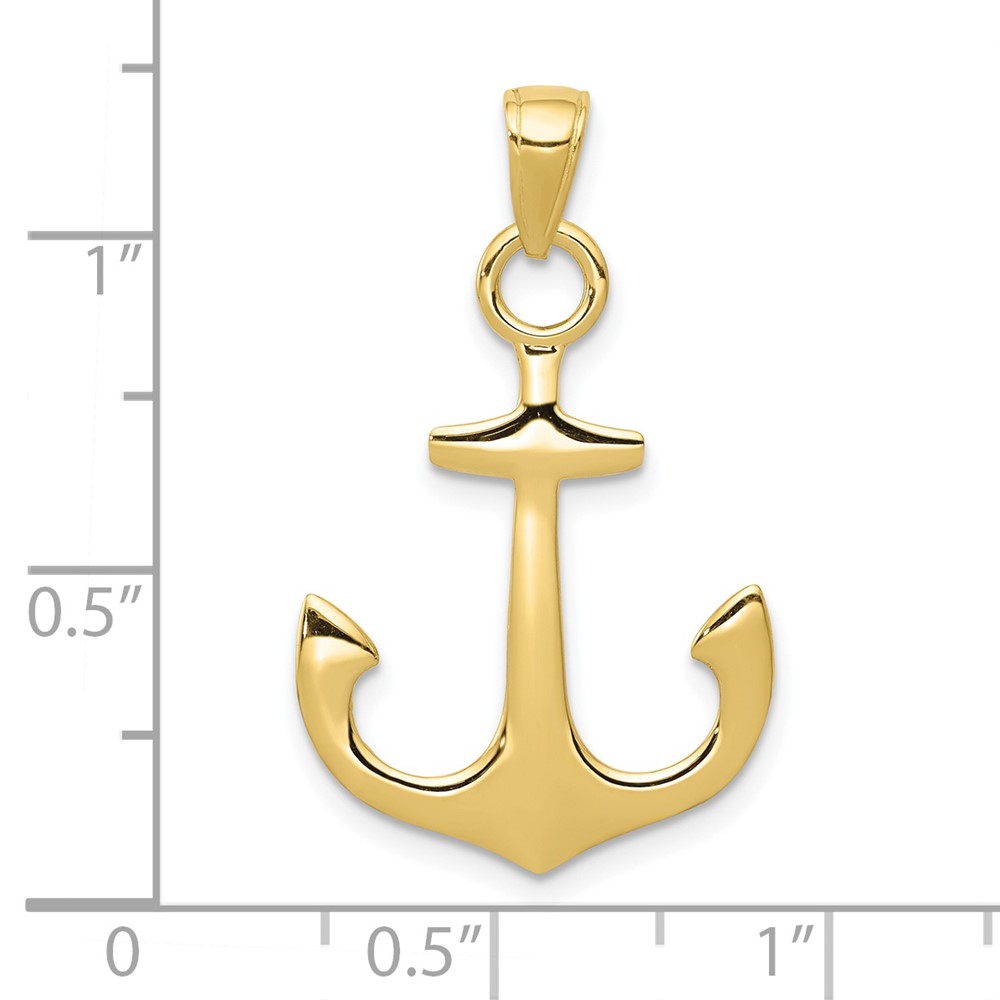 10k 3-D Anchor Pendant (10C3345)