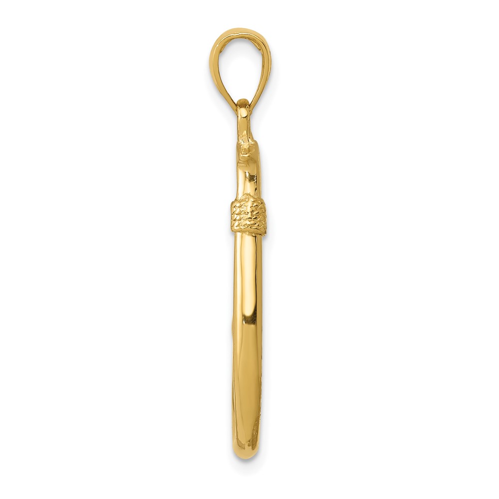 10K 3D Fish Hook Pendant (10C3349)