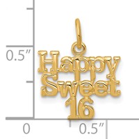 10K Yellow Gold Happy Sweet 16 Charm view 3