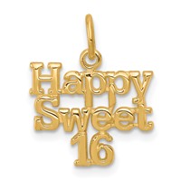 10K Yellow Gold Happy Sweet 16 Charm view 1