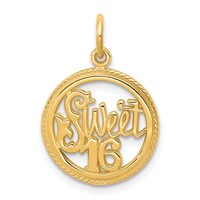 10K Sweet 16 in Circle Charm view 1