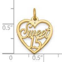 10K Yellow Gold Sweet Heart Charm - 15in view 3