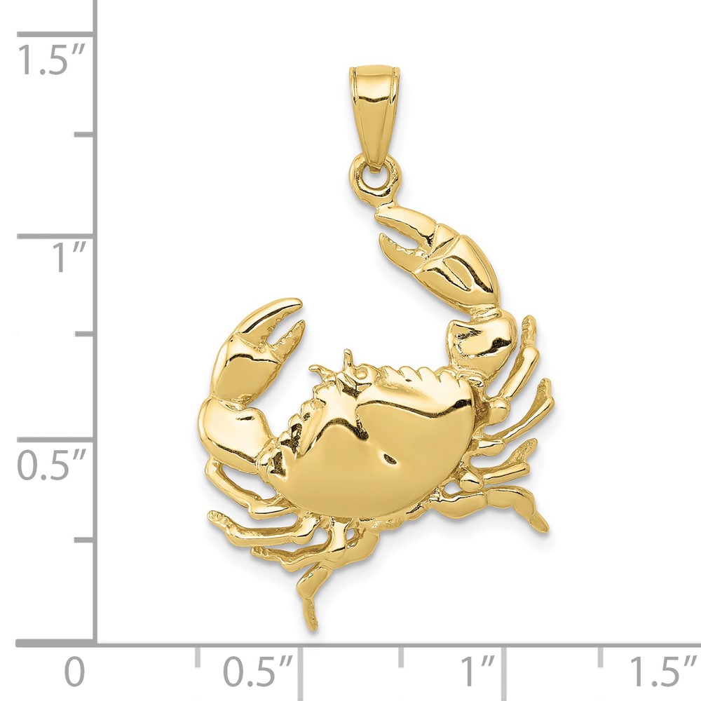 10k Stone Crab with Claw Extended Pendant (10C3412)