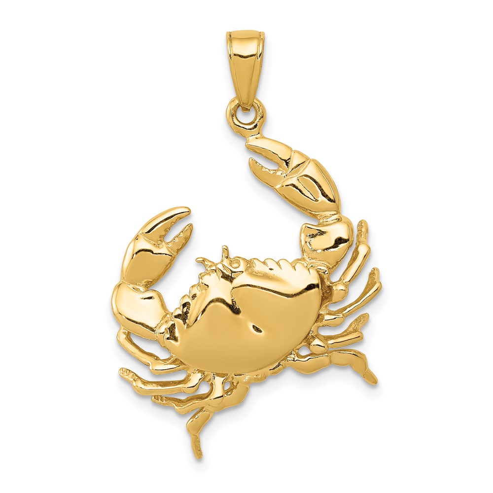 10k Stone Crab with Claw Extended Pendant (10C3412)