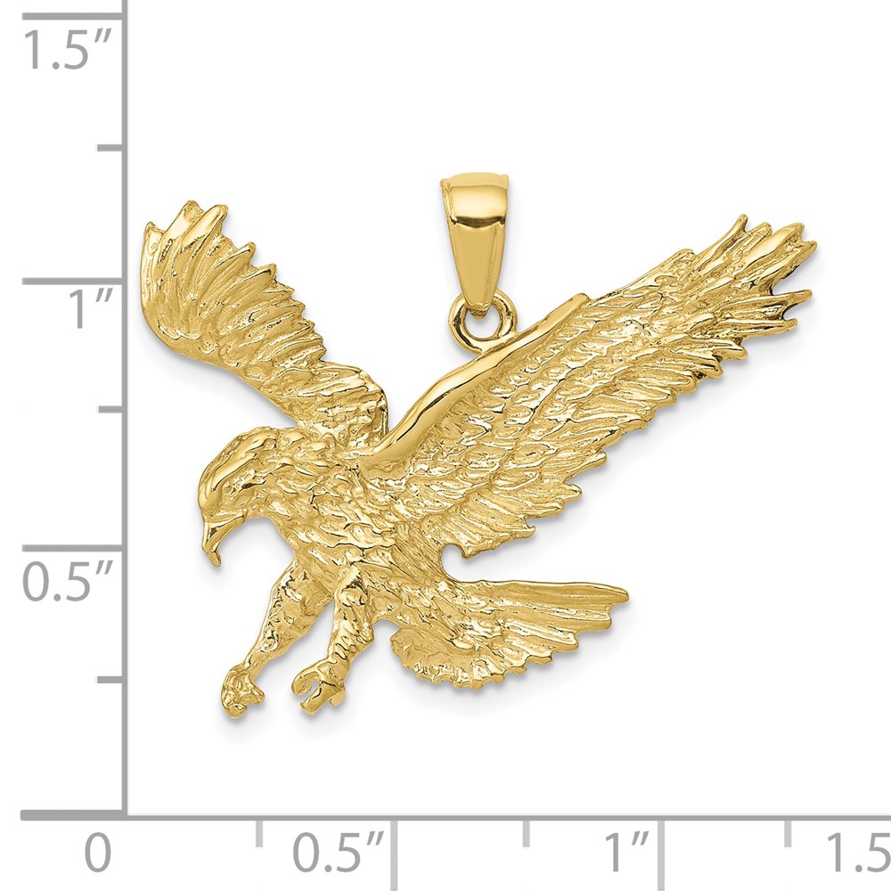 10K Textured Eagle Landing Pendant (10C3489)