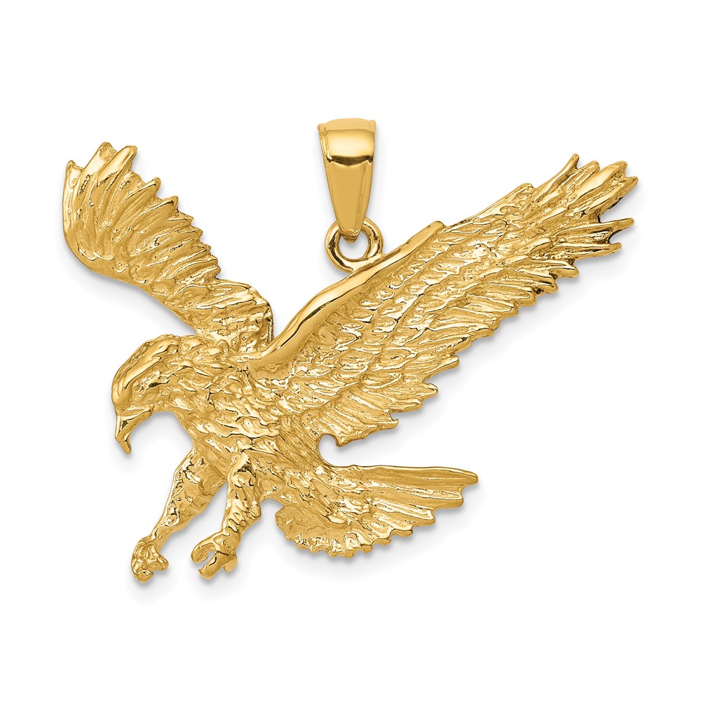 10K Textured Eagle Landing Pendant (10C3489)
