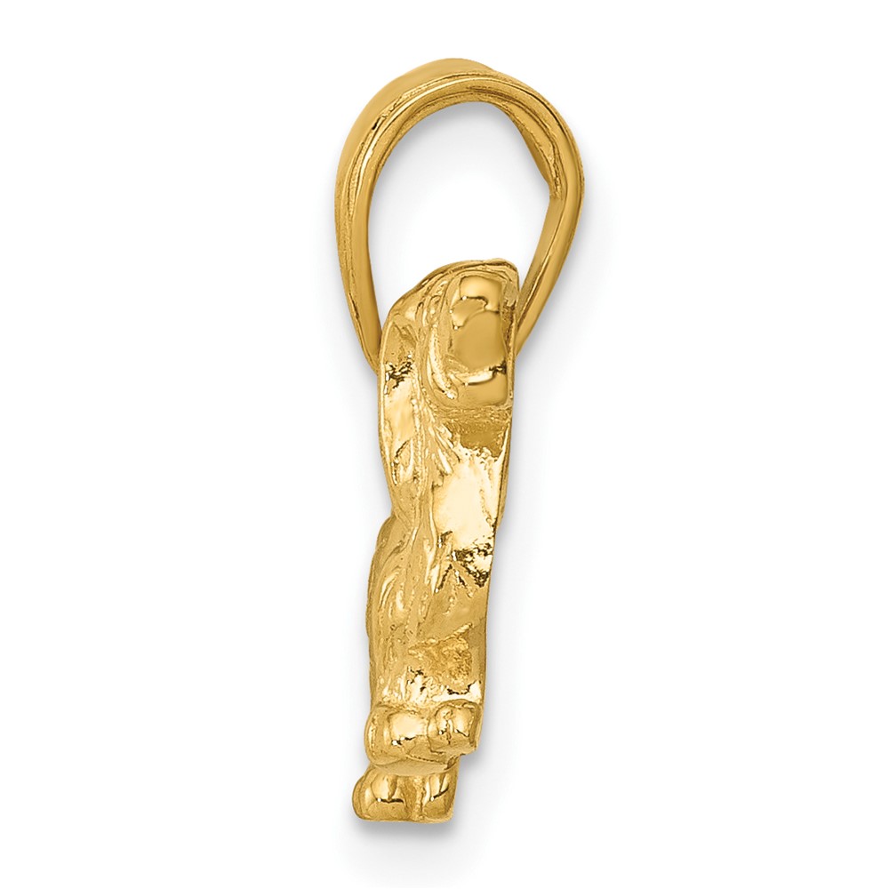 10K Long-Haired Dachshund Dog Pendant (10C3514)