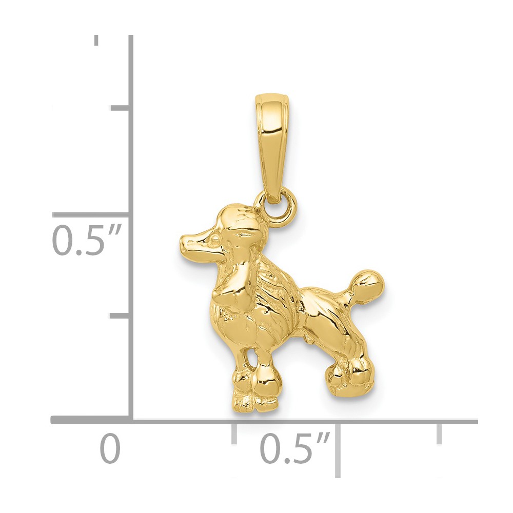 10K Poodle Dog Pendant (10C3515)