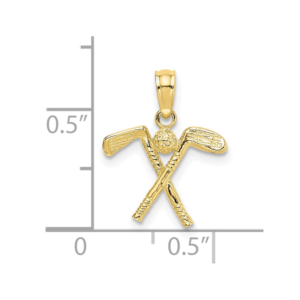 10k 3-D Golf Clubs with Ball Charm (10C3544)