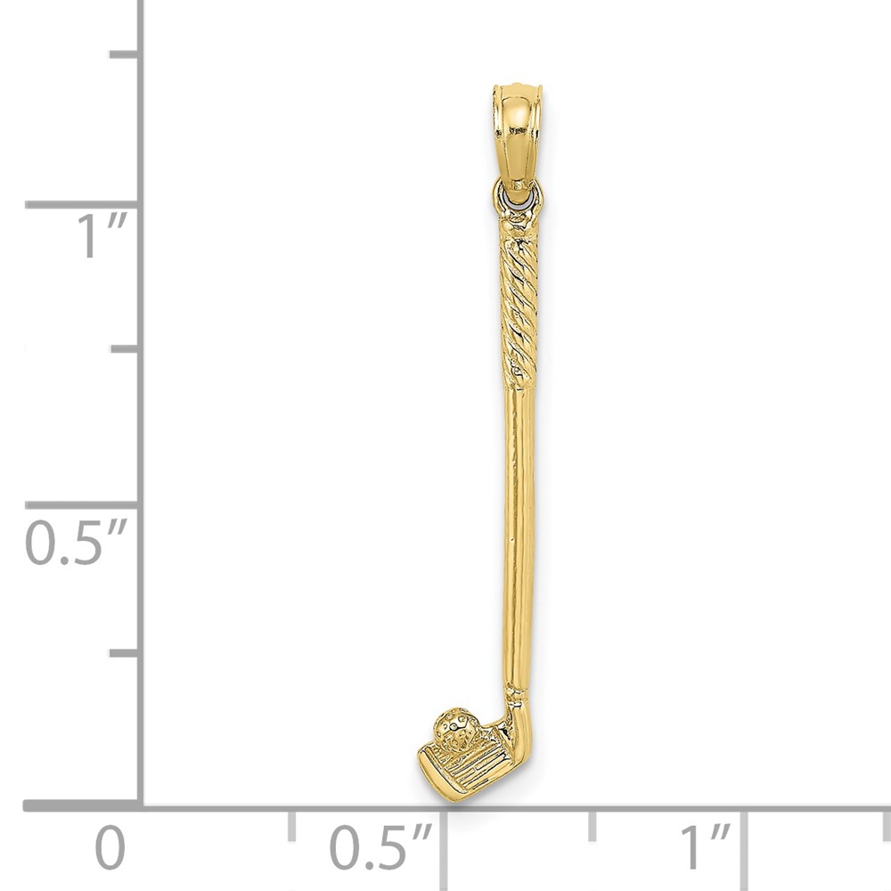 10k 3-D Single Golf Club with Ball Charm (10C3547)