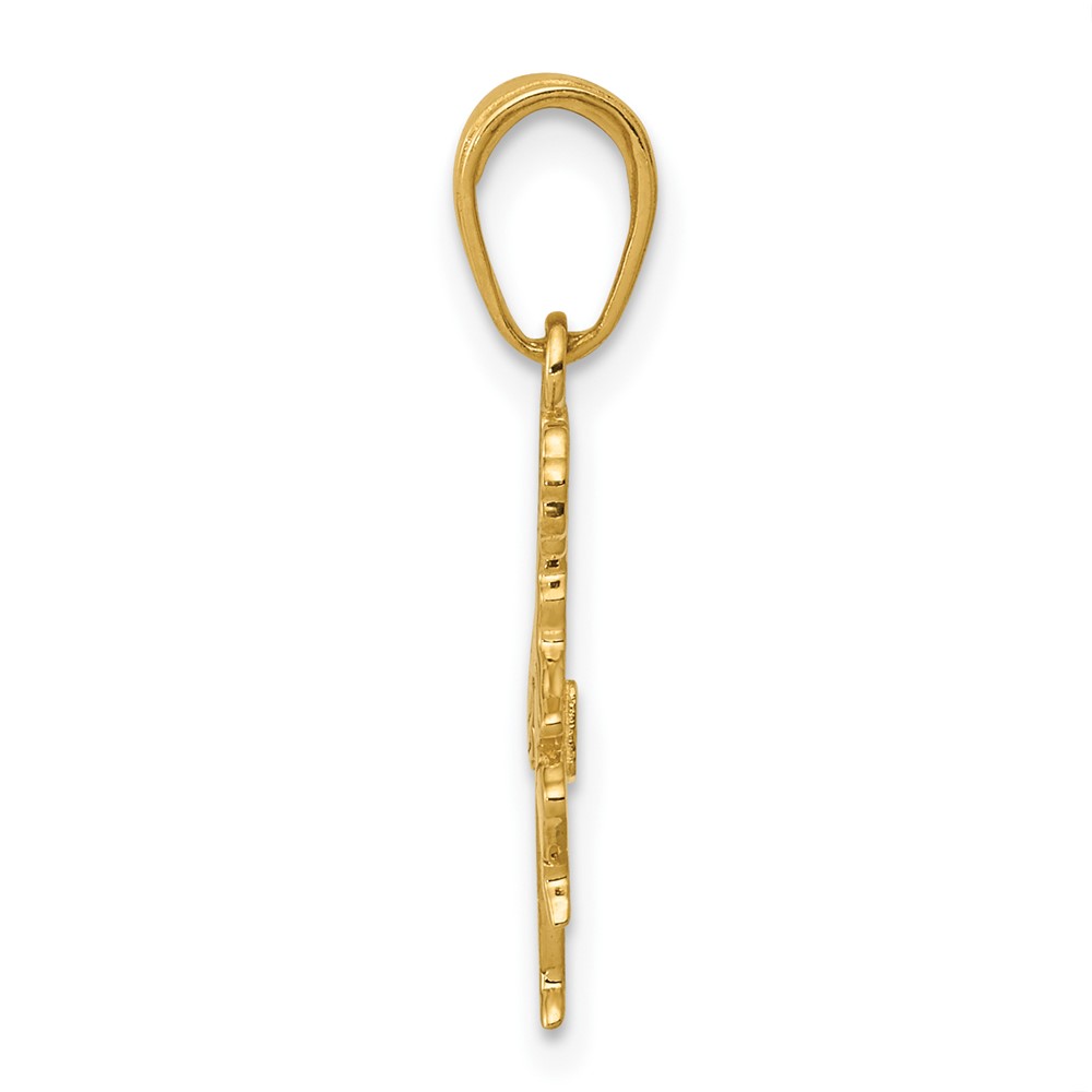 10K Cheerleader with Pom-Poms Pendant (10C3552)