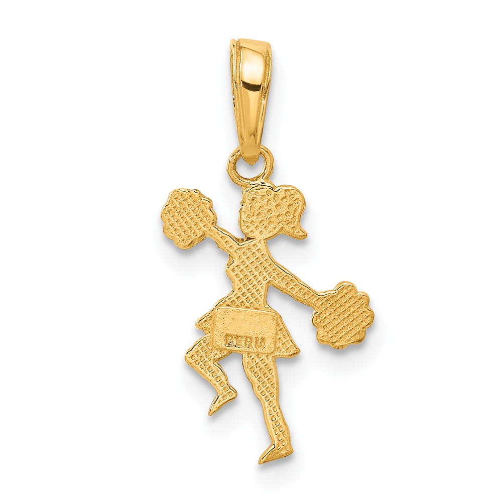 10K Cheerleader with Pom-Poms Pendant (10C3552)