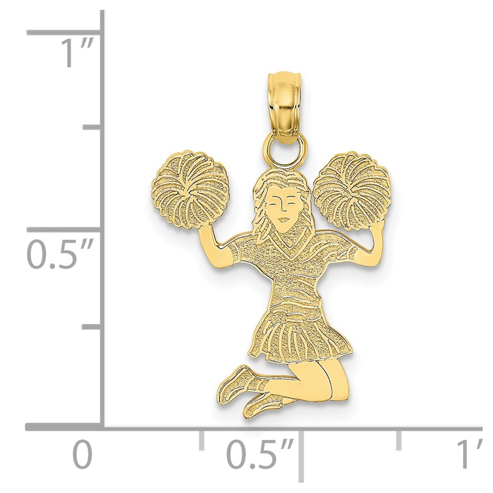 10K Cheerleader Jumping with Pom-Pom's Pendant (10C3556)