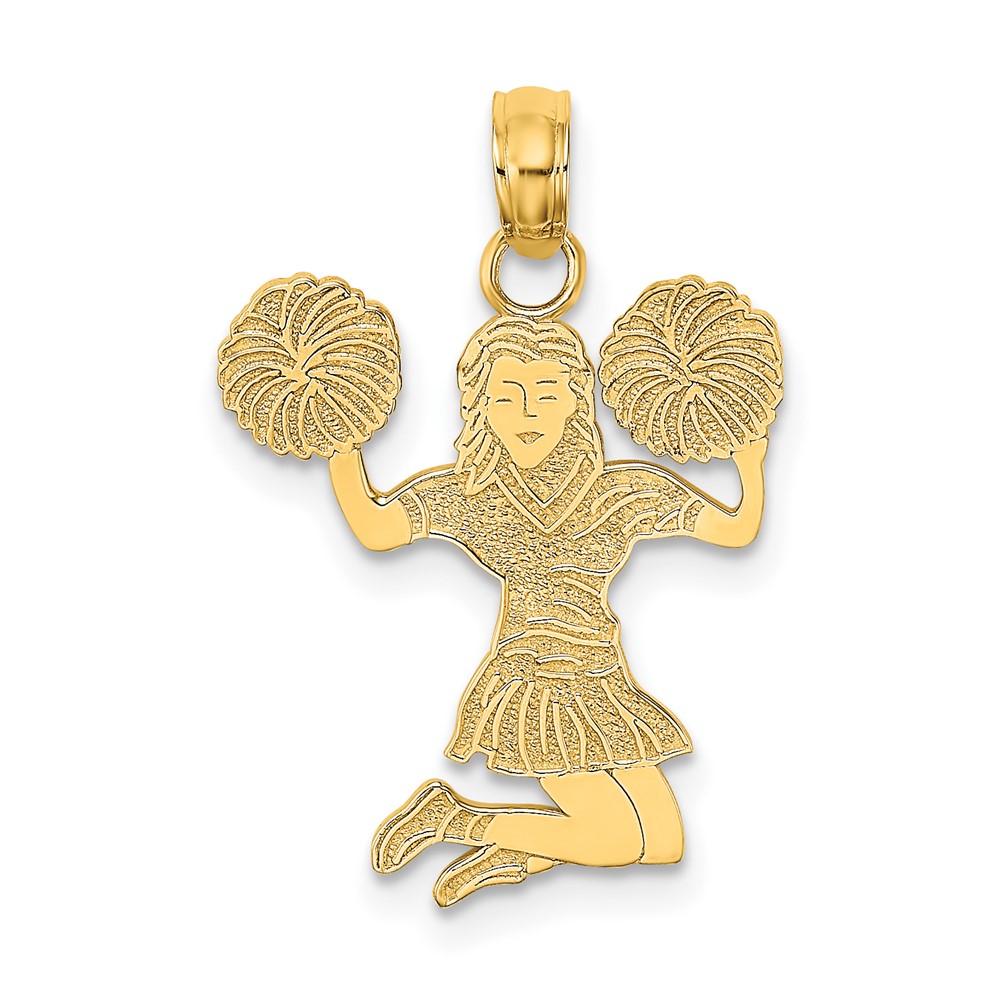 10K Cheerleader Jumping with Pom-Pom's Pendant (10C3556)