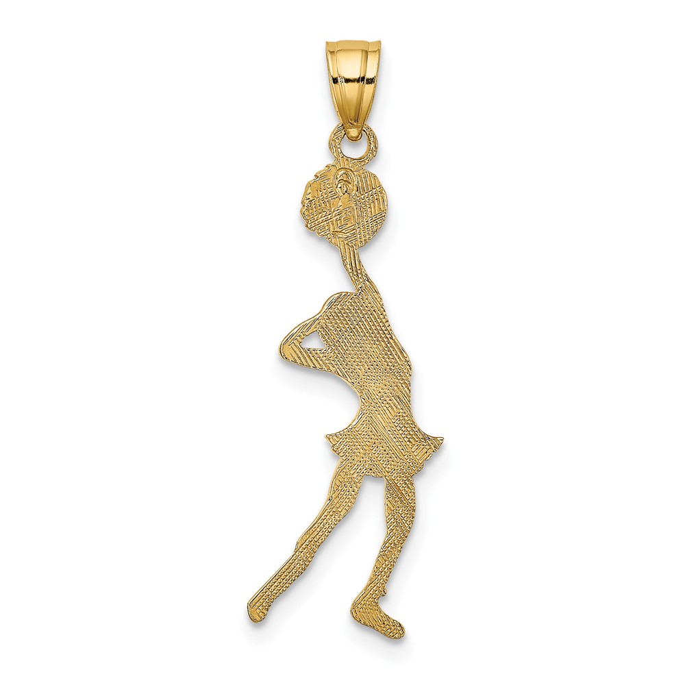 10K Cheerleader with Hand on Head Pendant (10C3559)